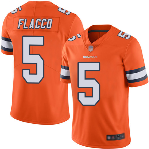 Men Denver Broncos #5 Joe Flacco Limited Orange Rush Vapor Untouchable Football NFL Jersey->youth nfl jersey->Youth Jersey